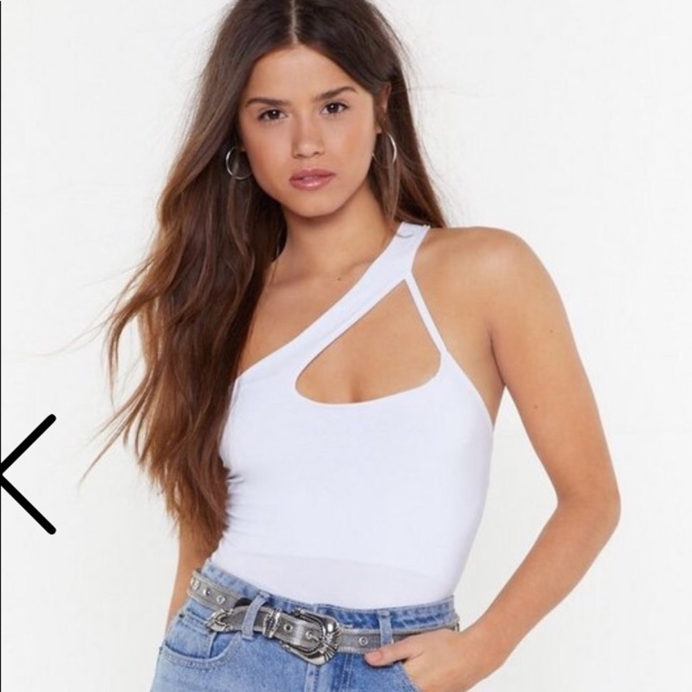 Nasty Gal white bodysuit (never worn)